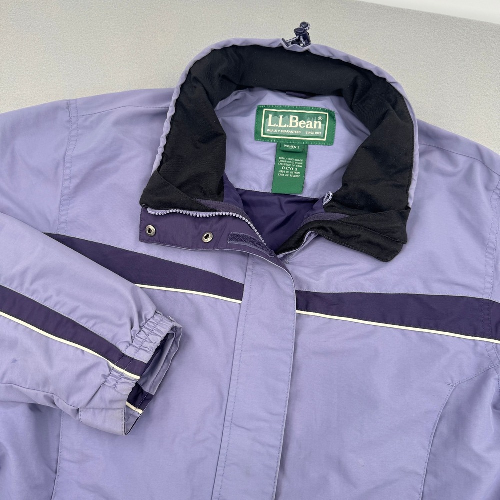 Vintage LL Bean Purple Periwinkle Nylon Insulated Ski‎ Jacket Womens L Gorpcore